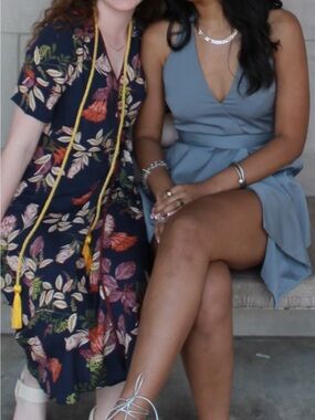 Stylestalker Dusty Blue V-Neck Wrap Romper
